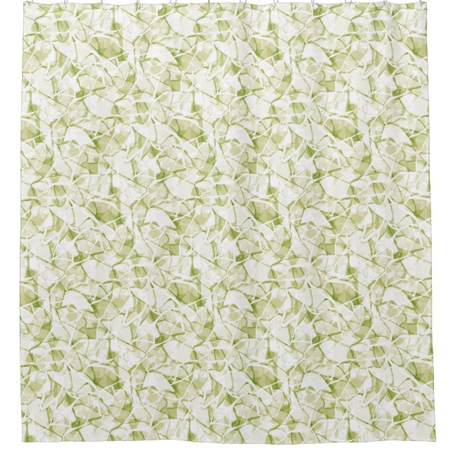 olive-white abstract fashionable modern pattern    duschvorhang (Vorderseite)