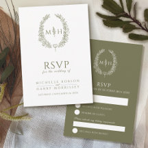 Olive-White-Blatt-Mono-Hochzeit