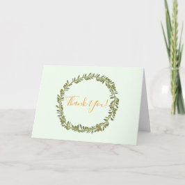 Olive Wreath Baptisse Zeremonie Dankeskarte