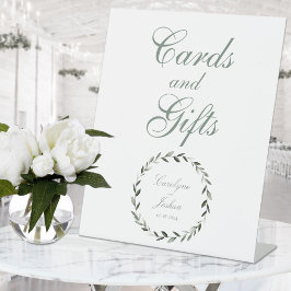 Olive Wreath Wedding Cards und Geschenke Sockelschild
