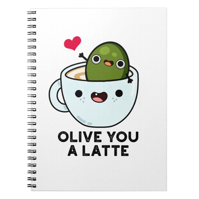 Olive you a Latte Funny Food Pub Notizblock (Vorderseite)