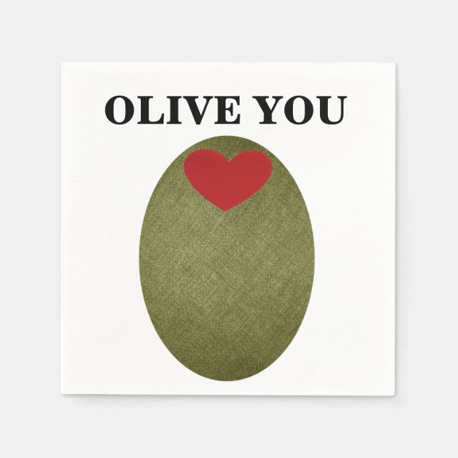 Olive You Disposable Napkins Serviette (Vorderseite)