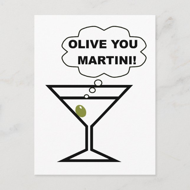 Olive You Martini Postkarte (Vorderseite)