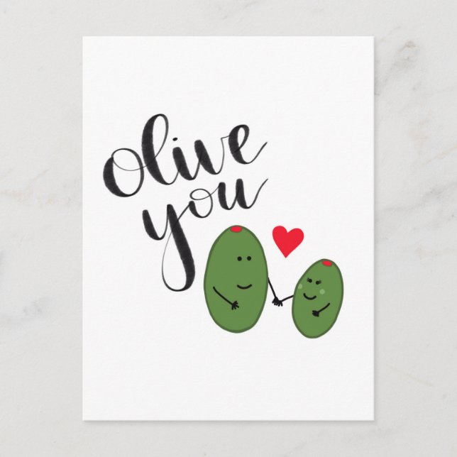Olive you Postcard Postkarte (Vorderseite)