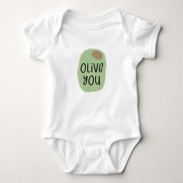 Olive You Pub Baby Strampler (Vorderseite)