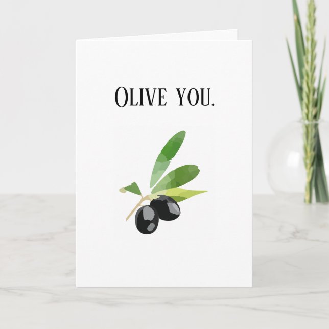 Olive You Romantik Card Karte (Vorderseite)