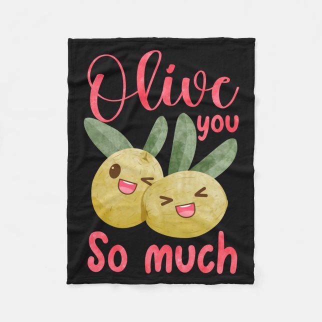 Olive You So Much Funny Food Pun Baby  Fleecedecke (Vorderseite)