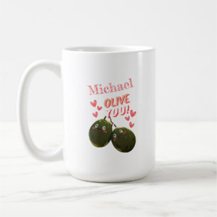 Olive You Two Olive Hearts Kaffeetasse