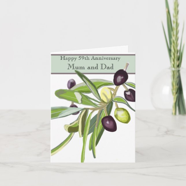 Olive zum 59. Hochzeitstag Karte (Vorderseite)