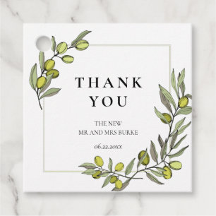 Olive-Zweige bilden die Gastgeschenk Hochzeit Tags Geschenkanhänger
