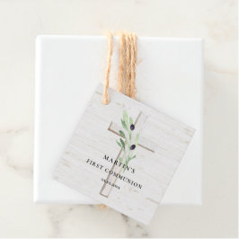 Olive Zweige Weißholz Kreuz Erste Kommune Geschenkanhänger