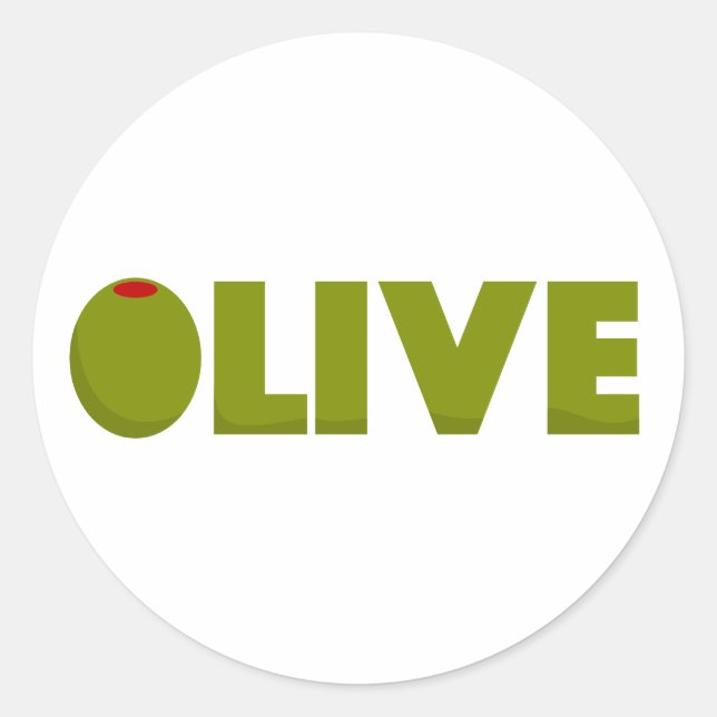 Olivegrün Runder Aufkleber (Vorderseite)