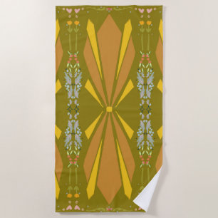 Oliven Art Deco Gold Burst Strandtuch