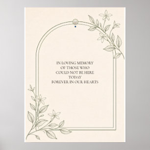 Oliven-Botanik-Hochzeit 'In Liebe Erinnerung' Schi Poster