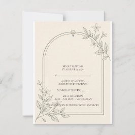 Oliven-Botanische Hochzeits-RSVP-Karte RSVP Karte