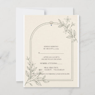 Oliven-Botanische Hochzeits-RSVP-Karte RSVP Karte