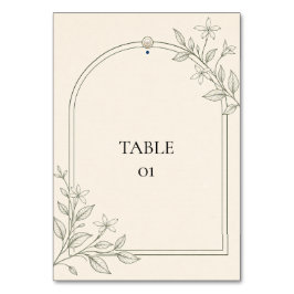 Oliven Botanischer Bogen Hochzeit Tischnummer Kart