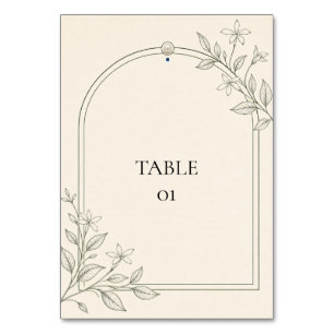 Oliven Botanischer Bogen Hochzeit Tischnummer Kart
