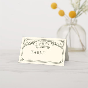 Oliven Elegante Gothic Tarot-Karten-Hochzeit Platzkarte