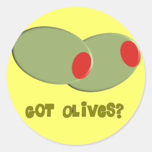 Oliven-Entwurfs-Geschenke "got Oliven? " Runder Aufkleber