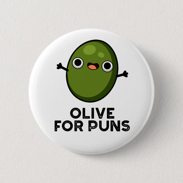Oliven für Puns Niedliche Oliven Button (Vorderseite)