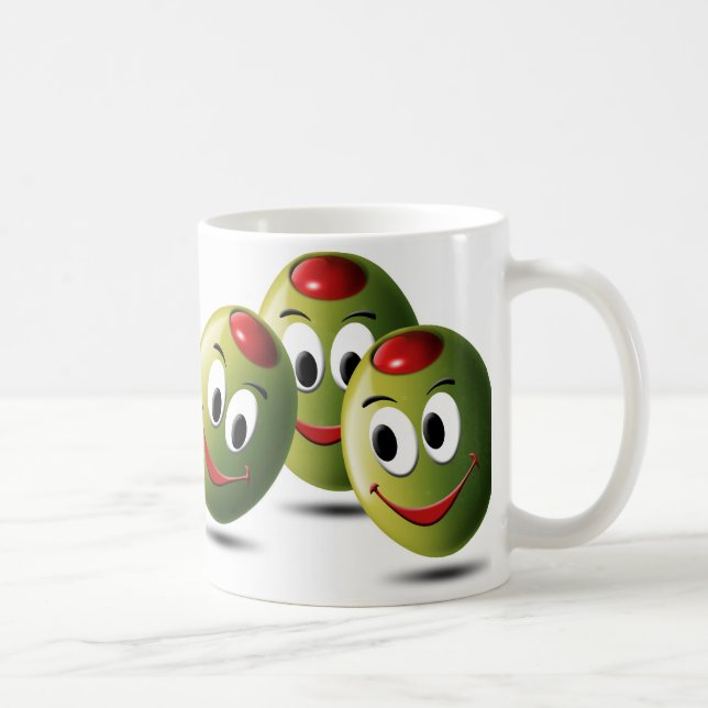 Oliven gefüllt mit Lächeln Kaffeetasse (Rechts)