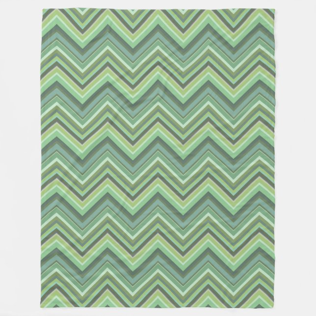 Oliven Green Zigzag Fleecedecke (Vorderseite)