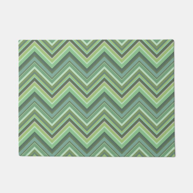 Oliven Green Zigzag Fußmatte (Vorderseite)