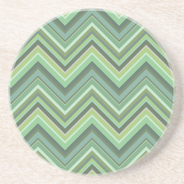 Oliven Green Zigzag Getränkeuntersetzer (Vorne)