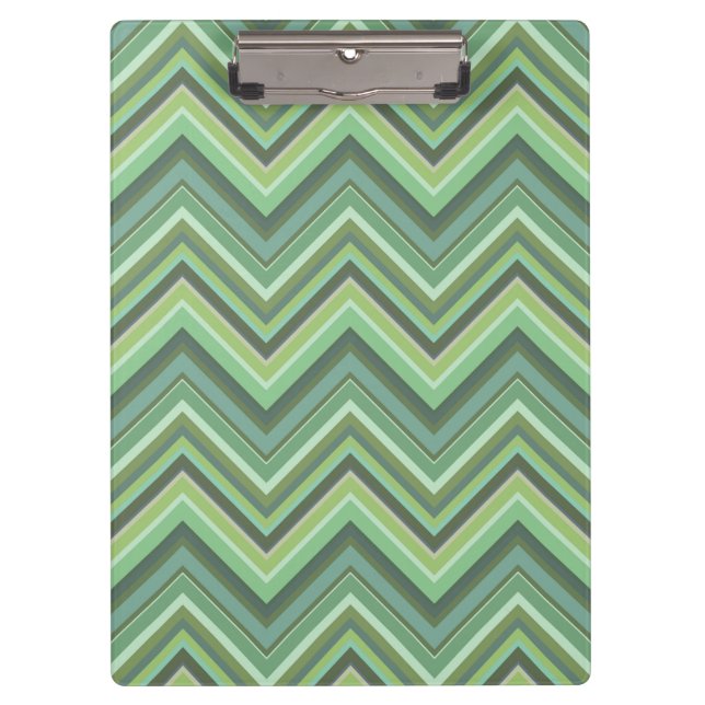 Oliven Green Zigzag Klemmbrett (Vorderseite)