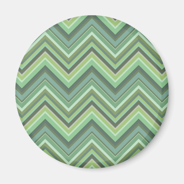 Oliven Green Zigzag Magnet (Vorne)