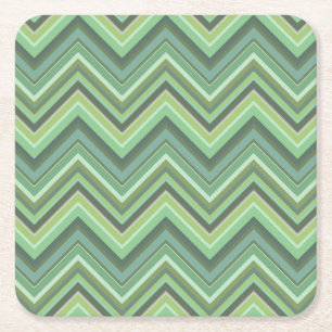 Oliven Green Zigzag Rechteckiger Pappuntersetzer