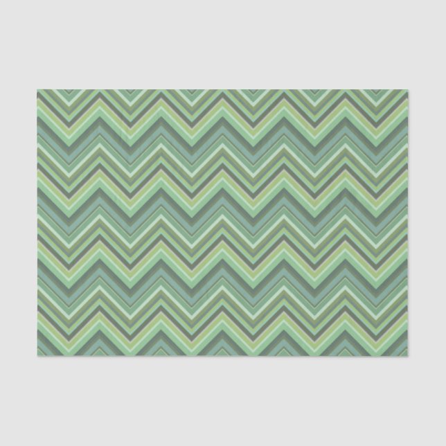 Oliven Green Zigzag Seidenpapier (Vorderseite)