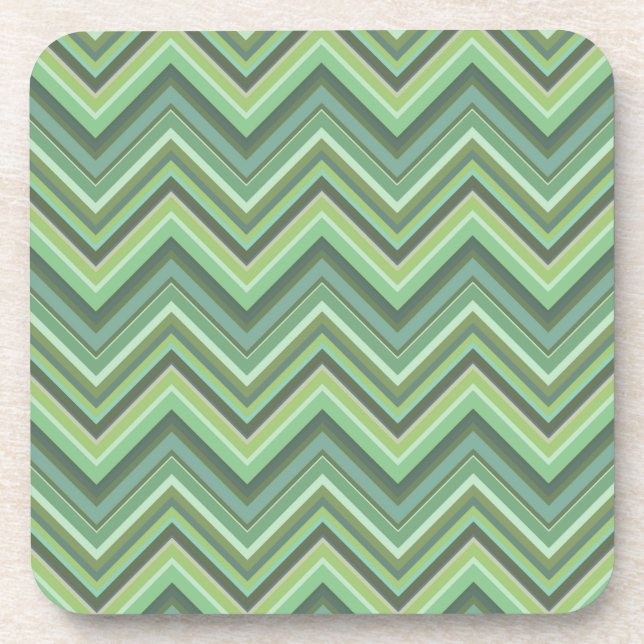 Oliven Green Zigzag Untersetzer (Vorderseite)