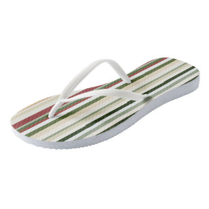 Oliven, grün und rot Streifen Flip Flops