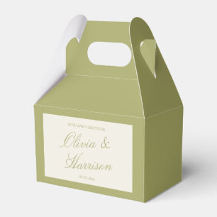 Oliven-grüne Kalligrafie-Hochzeitsgeschenkbox Geschenkschachtel