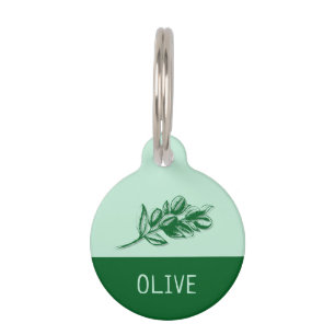 Oliven-Haustier-Katze-Hund-Name Haustiermarke