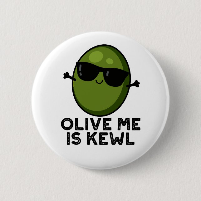 Oliven Ich halte Coole Oliven-Puppe Button (Vorderseite)