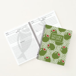 Oliven-Mittelmeer-Griechischer-Schlüssel-Rezept Notizbuch
