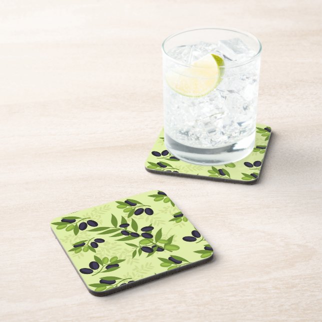 Oliven Print Plastic Untersetzer Set (Rechte Seite)