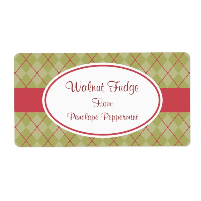 Oliven Raute Holiday Labels (Vorne)