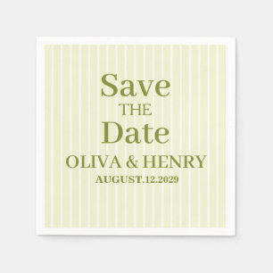 OLIVEN-STREIFEN STYLISH EINFACHE SCHRIFT SAVE THE SERVIETTE