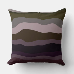Oliven- und Lila Wavy-Streifen Kissen