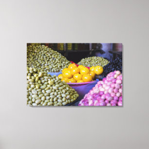 Oliven und Limonen auf dem Markt Leinwanddruck