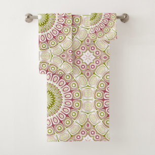 Oliven- und Rosen-Mandala-Muster Badhandtuch Set