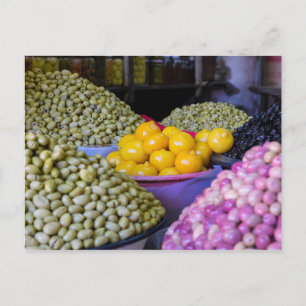 Oliven und Zitronen auf dem Markt Postkarte