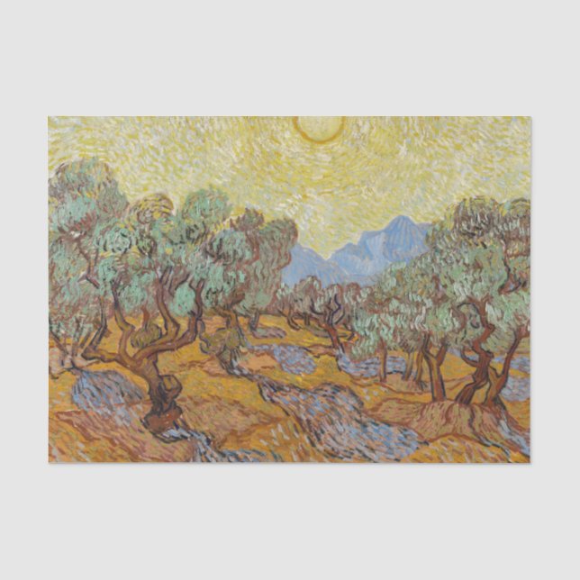 Olivenbäume, 1889 von Vincent van Gogh Seidenpapier (Vorderseite)