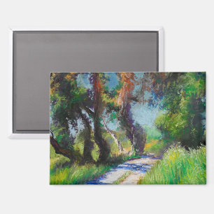 Olivenbäume am Meer – mediterranes Pastell Magnet