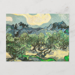 Olivenbäume, Berglandschaft Van Gogh Fine Art Postkarte