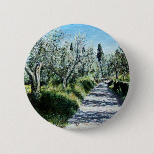 OLIVENBÄUME IN DER TUSKANISCHEN LANDSCHAFT BUTTON